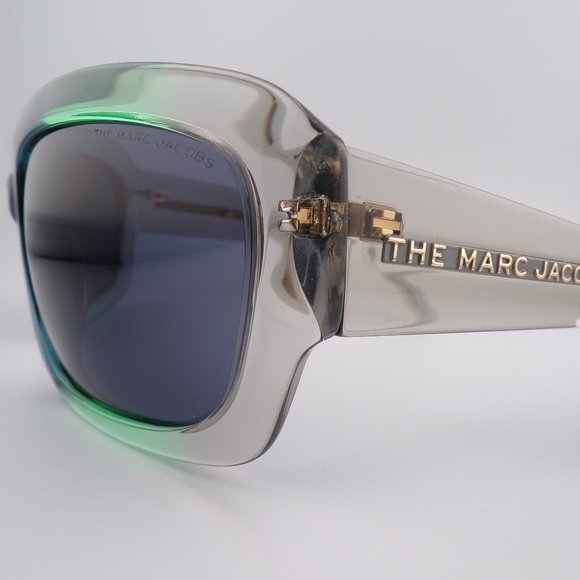 Marc Jacobs Bold Square Wraparound Shades, Green Blue Unique Statement Big 59mm main image 12